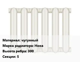 Радиатор чугунный чугунный Нова 300х5